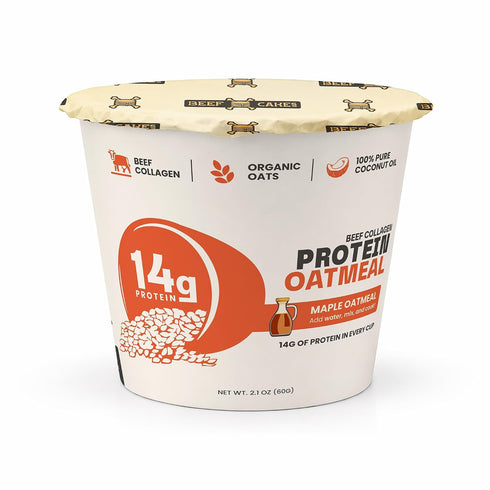Beef Collagen Protein Breakfast 12 Pack Instant Protein Maple Oatmeal with 14g