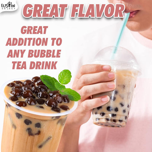 Fusion Select Tapioca Pearl - Brown Sugar Flavor Quick Cook Tapioca for Boba Tea, 8 Ounce