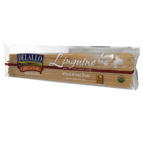 DeLallo, Linguine No. 6, 100% Organic Whole Wheat Pasta, 16 oz (454