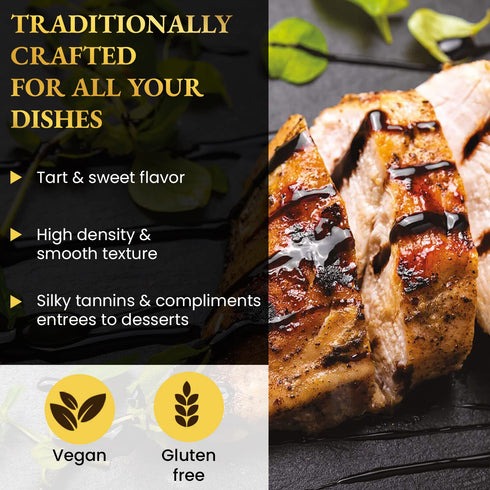 8.82 oz Ponti Organic Glaze with Balsamic Vinegar of Modena, Grape Must Italian Organic Balsamic Vinegar Glaze
