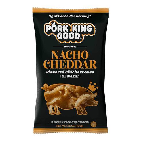 Pork King Good Nacho Cheddar Pork Rinds (Chicharrones) (4 Pack) Snacks