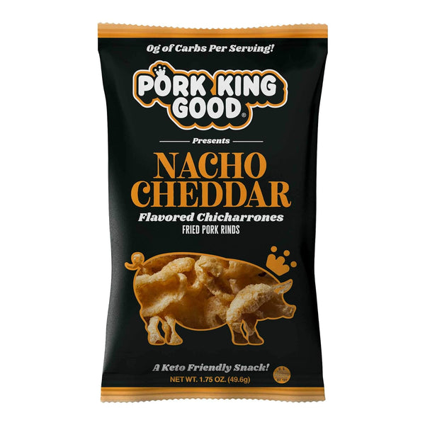 Pork King Good Nacho Cheddar Pork Rinds (Chicharrones) (4 Pack) Snacks