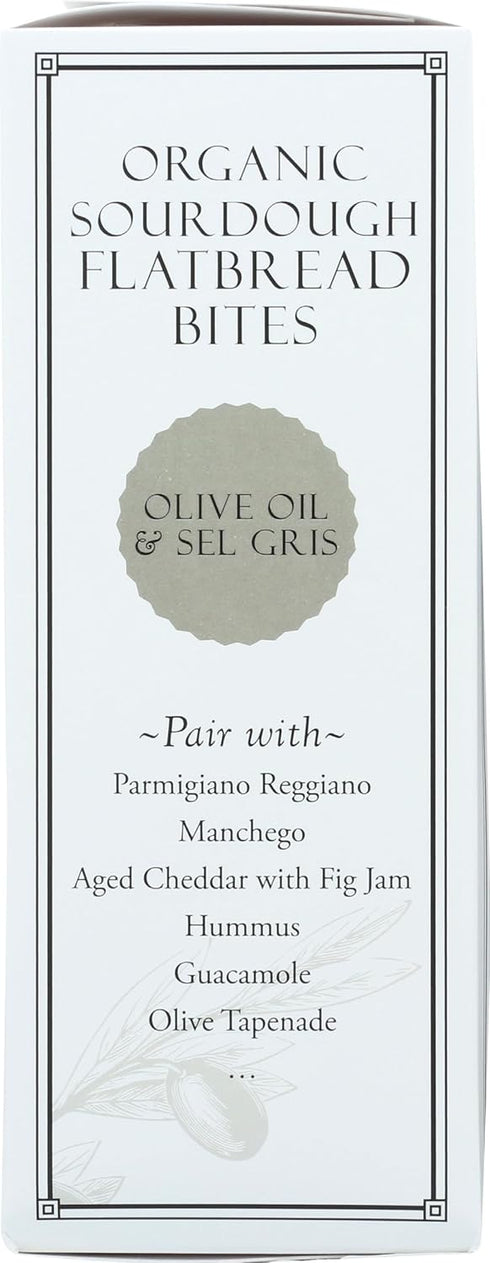 4 Rustic Bakery, Flatbread Bites Olive Oil Sel Gris Organic, Ounce