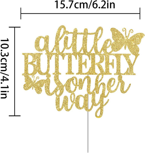 A Little Butterfly Cake Topper for Gender Reveal Baby Shower Party Decor, New Baby Welcome Decorations, Butterfly Theme
