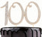100 Years Birthday Cake Topper, Crystal Rhinestone 100th Wedding Anniversary or 100 Years Old Party Decoration Gold