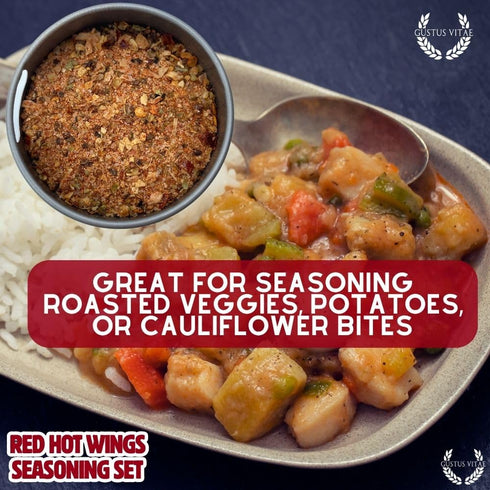 Set 6 Packed, Red Hot Wings Seasoning | Authentic Small Batch Seasoning Mixes For Chicken Wings, Buffalo Wings, Chicken