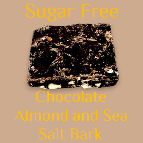 Bark-1 lb Lovers(16 oz) Gourmet Sugar Free Dark Chocolate Almond and Sea Salt Deliciously Crafted for a Guilt-Free