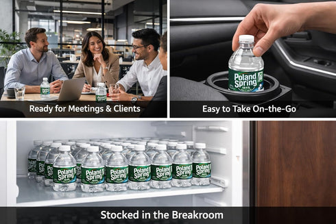 Macouba 24 Pack 8 oz Poland Spring Water Bottles - Small Mini Bottles - Poland Spring Bottled Water