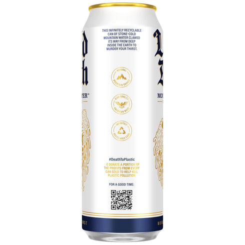19.2 Oz (Pack 12) Liquid Death Still Mountain Water, Real Mountain Source, Ice-Cold Cans, Infinitely Recyclable, King