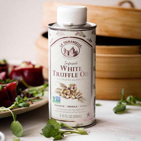 8.45 Oz (Pack 2) La Tourangelle, White Truffle Oil, Complex Gourmet Earthy Flavor for Drizzling over Pasta, Popcorn