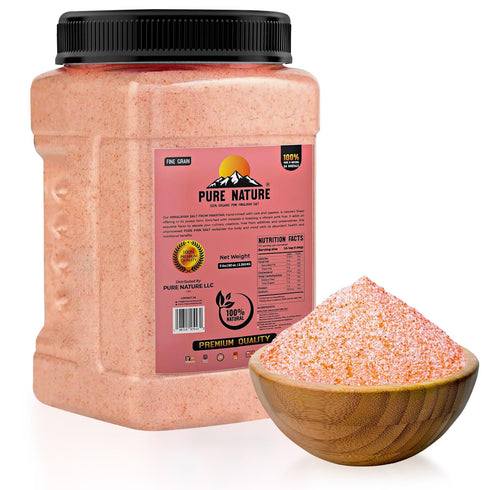 PURE NATURE Himalayan Pink Salt Fine Grain 5 lb Bulk Bag Natural