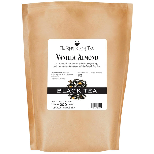 The Republic of Tea Vanilla Almond Full-Leaf Loose Black Tea 1 lb