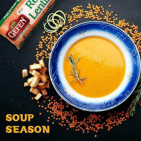 16oz (3 Pack) Gefen Red Lentils, Great in Soups and Stews | Certified Kosher