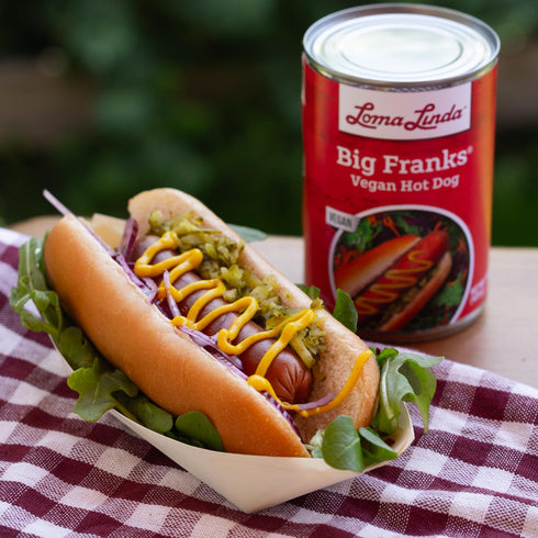 15 oz Vegan Plant-Based Hot Dogs - Loma Linda Big Franks Meatless Sausages, High Protein Meat Alternative, Vegetarian