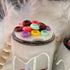 picocosmxiruo 25Pcs Multicolor Fruit Rings Cereal Cabochons, Assorted Fruit Donut Cabochons, Faux Food,Fake Food,Fake
