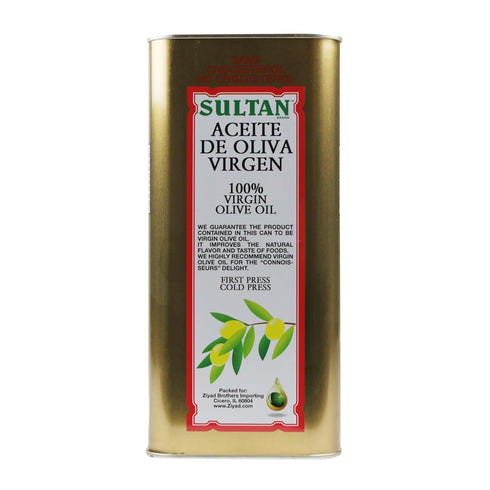 100% (128 OZ 1 Sultan Mediterranean Virgin Olive Oil / Gallon), First Cold Pressed, Rich Fruity Flavor, Imported from