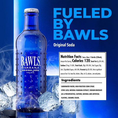 Bawls 10oz 12 Pack Guarana Original, Guarana Drink, Guarana Soda, Guarana Fueled Soda for Energy, High Energy