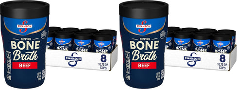 Swanson Sipping Bone Broth, Beef Bone Broth, 10.75 OZ Cup (Pack of