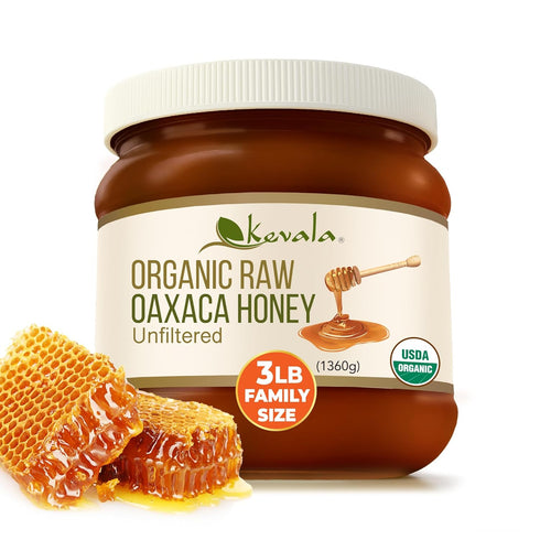 Kevala Organic Raw Oaxaca Honey - Naturally Nutritious Golden Honey Packed with