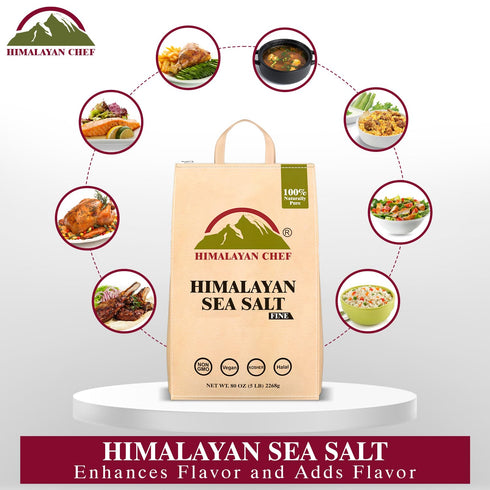 5 lb (1 Pack) Himalayan Chef Sea Salt Fine - Unrefined Mineral Salt, Bag