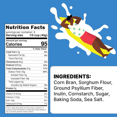 Poop Like A Champion Ultra High Fiber Cereal - Non GMO - Fiber Supplement - Corn Bran | Breakfast Essentials