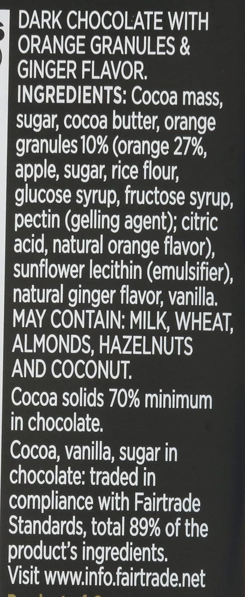 3 Oz Divine Chocolate Chocolate bar Dark Ginger Orange