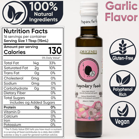 Pack 4 4X250ml of Extra Virgin Flavored Olive Oil - Garlic, Chili, Lemon & Basil Infused EVOO - Cold Pressed
