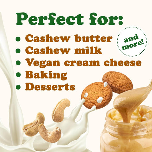 2 W-320, Food to Live Raw Cashews, Pounds - Deluxe Whole Nuts, Unsalted, Unroasted, Size Vegan, Kosher, Bulk