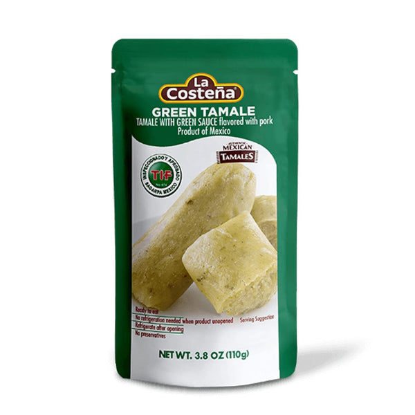 La Costeña Tamales Verdes, Pork Flavor, Microwaveable, No Refrigeration Required, 3.8 Ounce (Pack of 12)