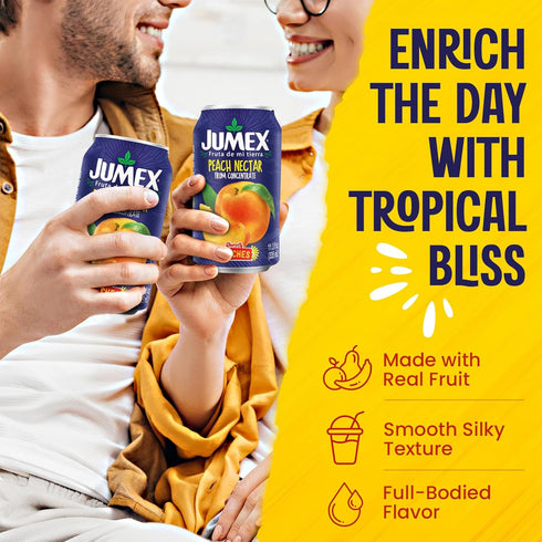 11.3oz, 2 Pack Jumex Peach Juice Nectar - Peach Nectar Made with Fresh Fruit Puree - Fruit Juice Concentrate