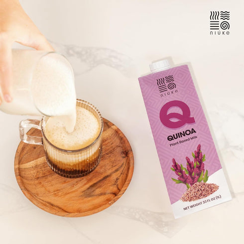 NIUKE 1L (33 Oz) Quinoa Milk Plant-Based, Dairy-Free Milk Alternative, Creamy, Gluten-Free, Kosher, Vegan, High Protein