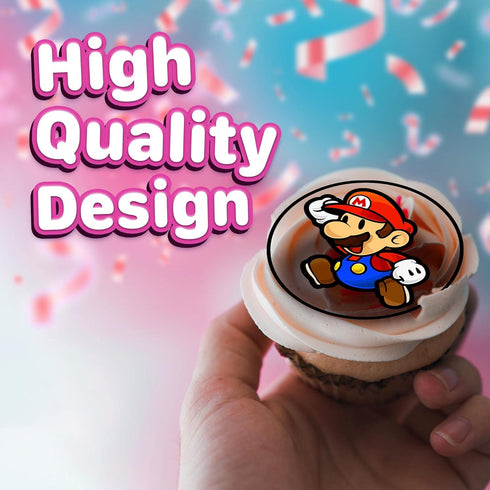 30 Edible Cupcake Toppers – Classic Video Game Themed Collection of Cake Decorations