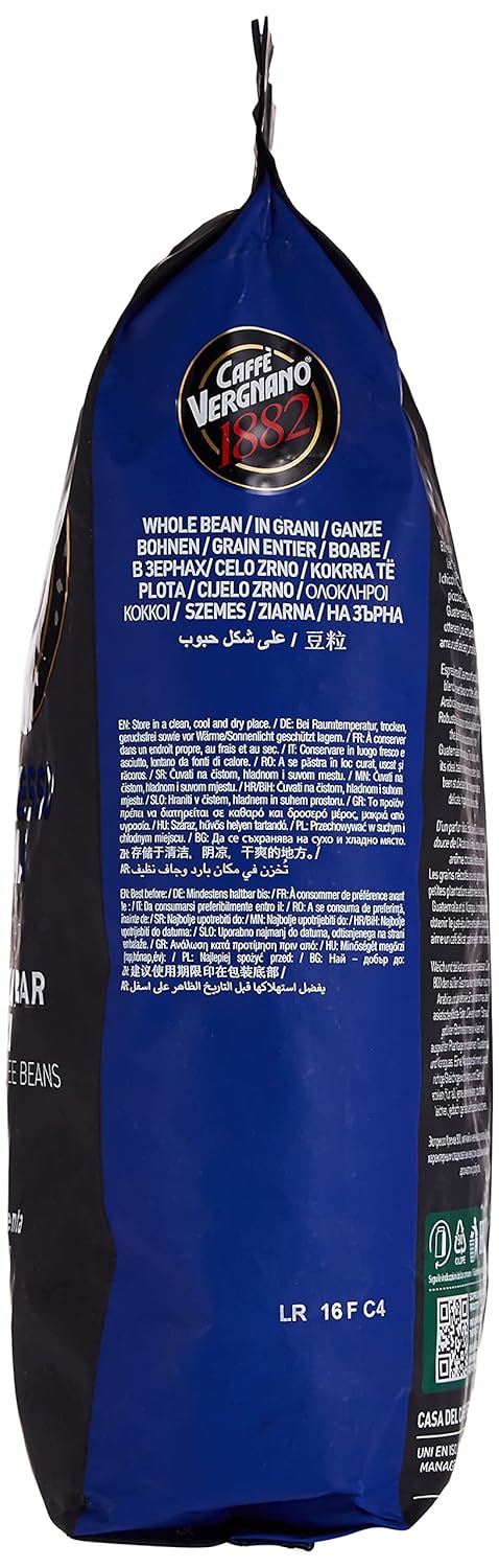 800 2.2 Lb (1 Caffe Vergnano Espresso Roast "Crema Blend" Whole Bean Coffee | Bag kilo) | Imported from Italy