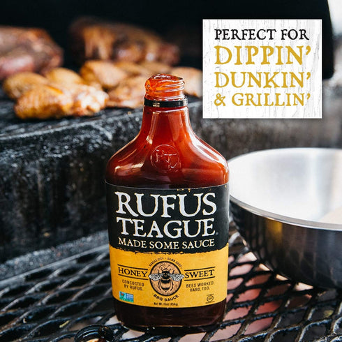 Rufus Teague Honey Sweet BBQ Sauce, Premium Barbecue Sauce, 15.25 oz Bottle