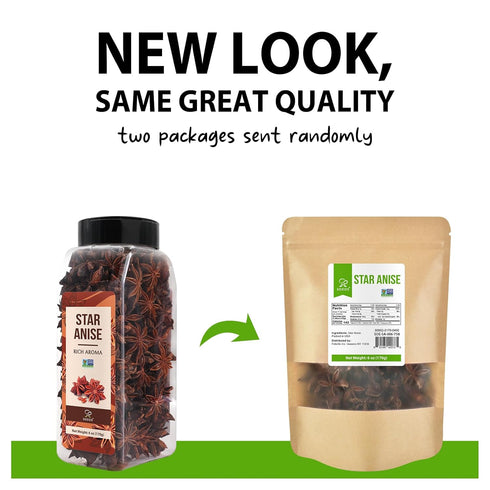 6oz (170g), Soeos Star Anise Seeds Non-GMO Verified, Great for Baking and Tea, Anis Estrella, Whole Chinese Star Anise