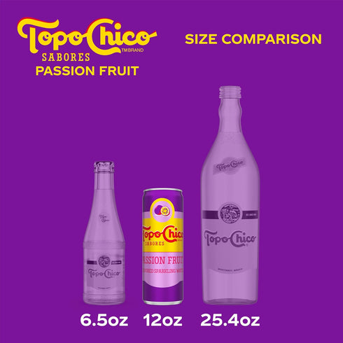 12 oz, 8 Pack Topo Chico Sabores Passionfruit Flavored Sparkling Water, fl