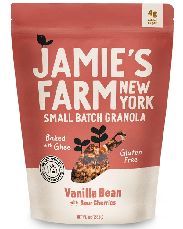 Jamie's Farm, Vanilla Bean with Sour Cherries Granola, Gluten-Free, Baked with Ghee