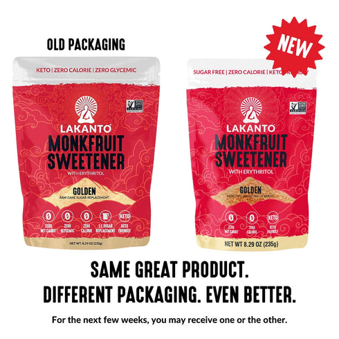 8.29 OZ Lakanto Golden Monk Fruit Sweetener With Erythritol, Raw Cane Sugar Substitute From Monk Fruit Extract, Raw