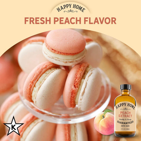 Happy Home Natural Peach Flavor, Premium, Certified Kosher, 4 oz.