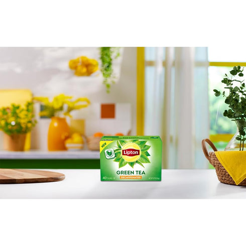 240 (40ct Pack 6) Lipton Decaf Green Tea Bags, Unsweetened Iced or Hot Tea Bags, Total Tea Bags
