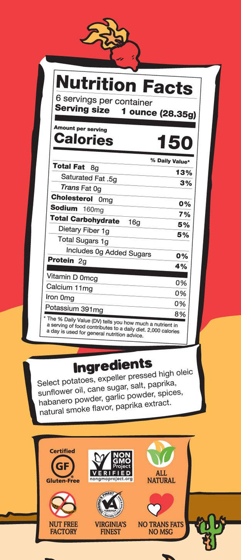 Route 11 Potato Chips (4 (6 oz : Mama Zuma's Revenge bags each)) HOT habanero jalapeno spicy chips