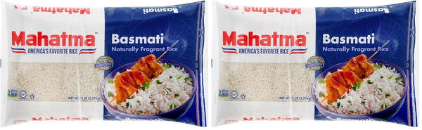 Mahatma Basmati Rice Long Grain, 80 oz White, 5 Pound Bag (Pack