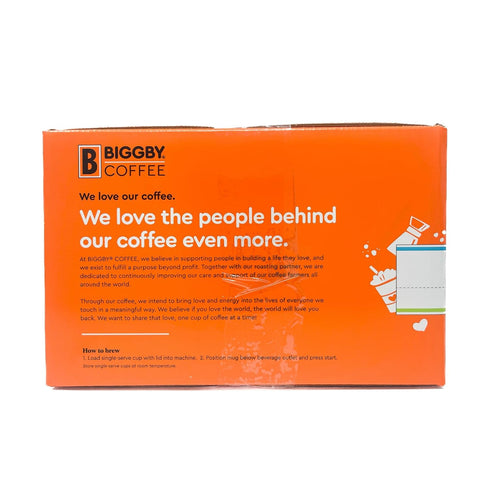 80 Count BIGGBY Best Single Serve Coffee, Recyclable Plastic Cups, Box, Medium Roasted