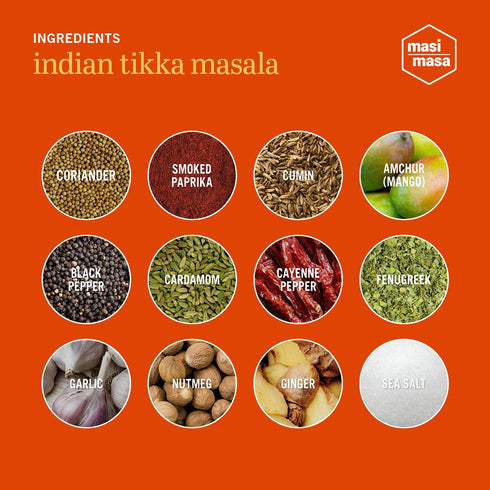 MASI MASA Indian Tikka Masala Spice Blend (3 Pack), Curry Seasoning for Simmer Sauce, Marinade or Rub, Vegan, No Gluten