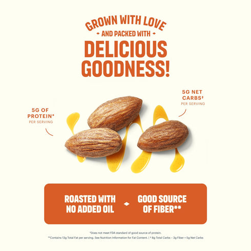 8 (Pack 2) Blue Diamond Almonds, Premium Roasted Honey Snack Nuts For Sweet Treats, With Dessert, or Healthy Choice