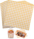 KIKISML 200 PCS Checkered Waxed Deli Paper Sheets 7 * 7 Inch, Food-grade