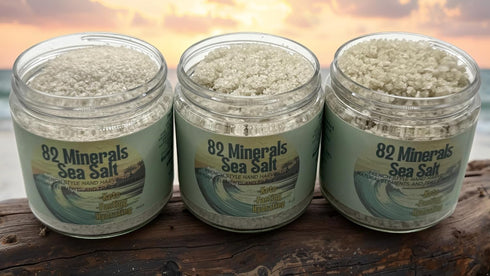 82 4oz Minerals French Grey Sea Salt | Premium Hand-Harvested Sel Gris | Fine, Coarse, Extra Coarse Trio | Mineral