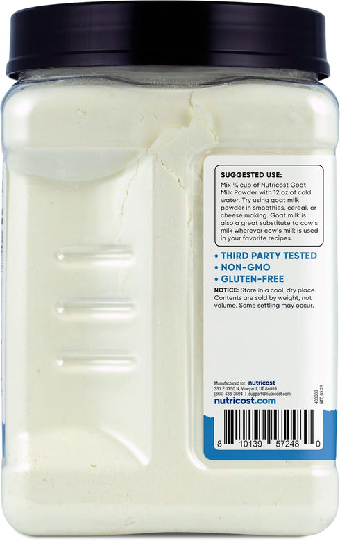 2 LB Nutricost Goat Milk Powder Unflavored - Gluten-Free, Non-GMO