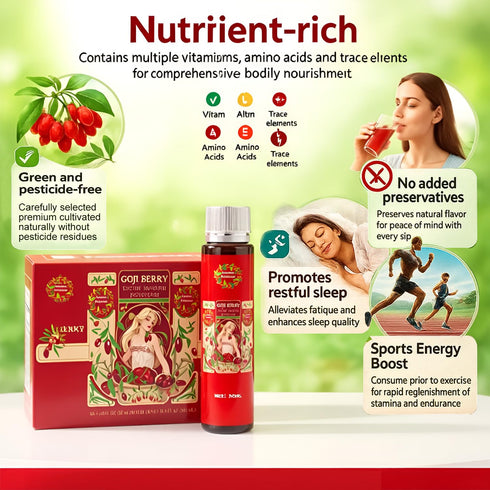 Somnus Pulptonic 100% Immunity 16.9 Oz (Pack 10) Pure Goji Berry Juice Concentrate - Natural Zhongning Goji Berries, No