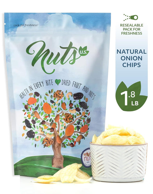 1.8 LBS) NUTS U.S. - Onion Chips | Sea-Salted | No Color Added and No Sugar Added | Natural | Delicious And Healthy |